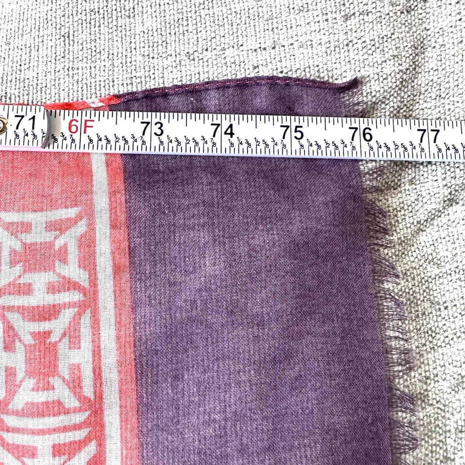 Индия Hicks наследия монограмма шарф мак красный шаль саронг - Изображение 4 из 4