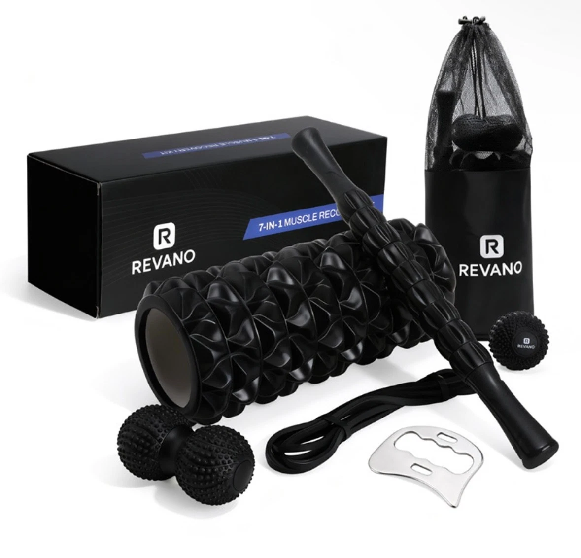 Revano Premium Foam Roller Set - EVA Foam Rollers, Muscle Stick, Scraper, Balls
Opens in a new windo