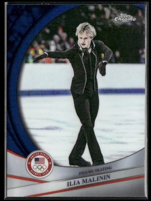 2026 Topps Chrome U.S. Winter Olympics #92 Ilia Malinin Blue Refractor #/150