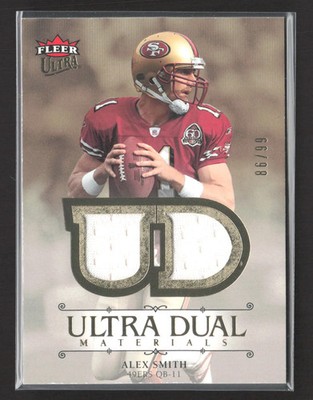 2007 Fleer Ultra Ultra Dual Alex Smith #UDM-AS Game-Used Dual Jersey 86/99