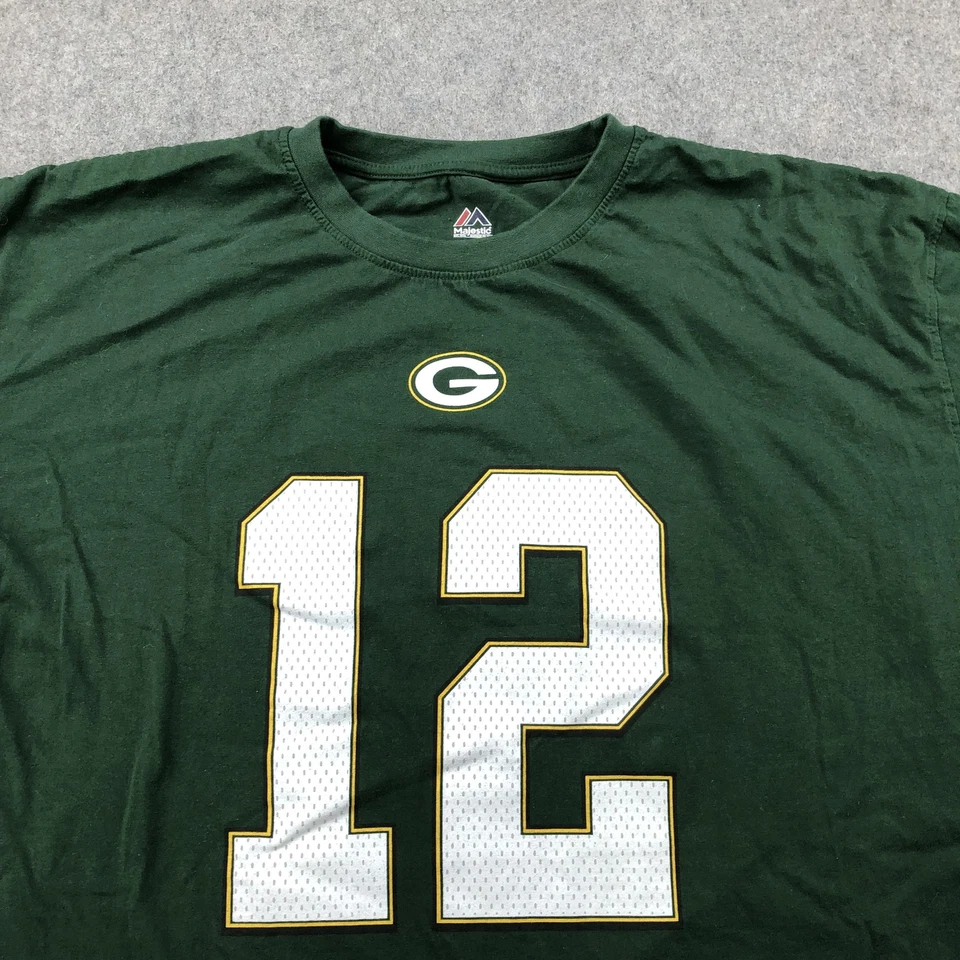 Рубашка мужская Green Bay Packers 3XL зеленая NFL футбол Аарон Роджерс 12 футболка - Изображение 4 из 4
