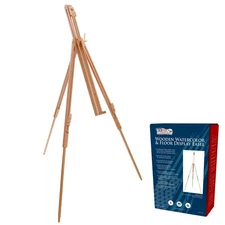 72" Wood Artist Watercolor Field and Display Easel Stand, Beechwood Tripod