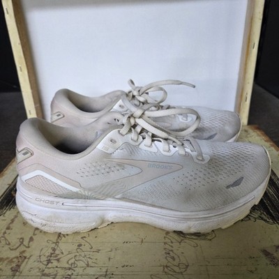 Size 8.5 Brooks Ghost 15 Women's Shoes White-Crystal Gray Running Sneakers