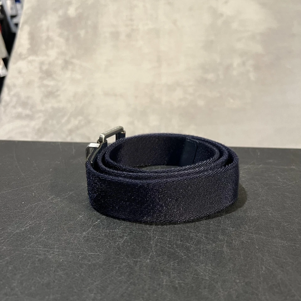 Cinturón RLX Ralph Lauren para Hombres 34 Azul Marino Tela Cuero Borde Hebilla Gunmetal Foto 2 de 4