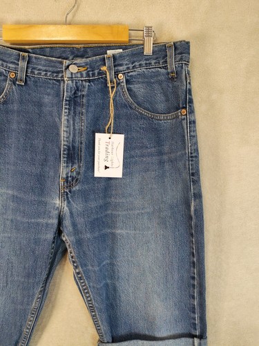 Pantaloncini/Jeans Levis Uomo 505 36 W Gamba Blu Denim Bottoni Fly Vintage Retrò Modded - Foto 3 di 13