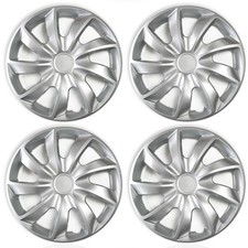 Set 4 Copricerchi 14 Pollici Quad Coppe Ruota Argento Universali per Hyundai