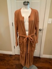 Free People FP Beach Caramel Brown Long Belted Cardigan, Size S