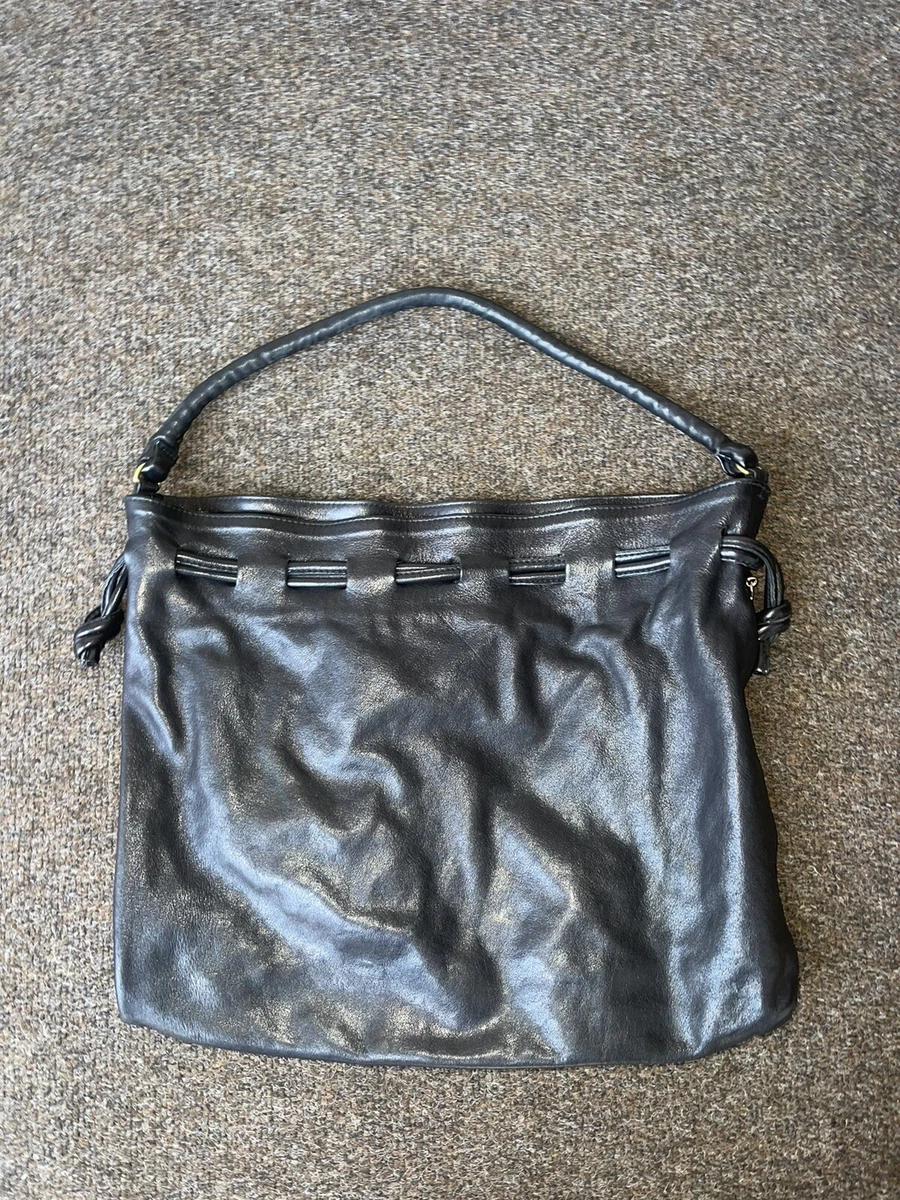 Clare V Bag Handbag Drawstring/Bucket Black Leather