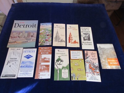Vtg MI Travel Tourist Brochure Lot of 11 Detroit Greenfield Village Maps ++  C58