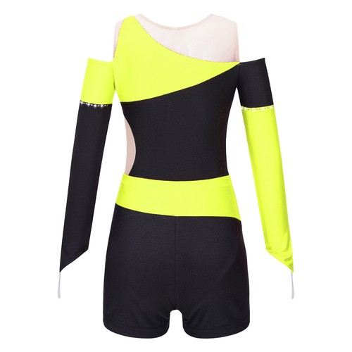 Kids Girls Clothes Rhinestone Set Dance Outfits Long Sleeve Dancewear Soft - Picture 16 of 46