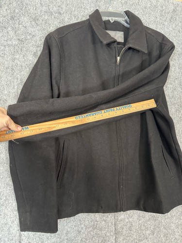 Old Navy Wool Coat Mens Large Full Zip Black Pockets Jacket Casual Office Dress - Picture 6 of 13