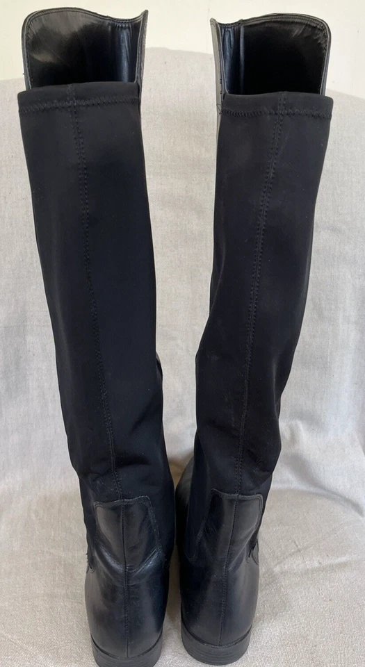 Botas de montar sobre la rodilla de cuero negro y lycra elástica 9,5 Bandolino Chieri Foto 3 de 4