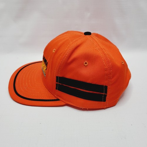 Vintage Clymer Clark Orange Two Stripe Snapback Hat Challenger Sports Made USA - Picture 5 of 10