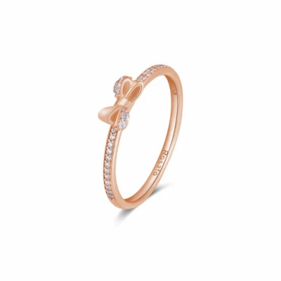 Bague Nœud Argent Rose Et Zirconiums Rosato RZA026 - Photo 1/3