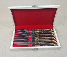 Set of 6 French Laguiole handle steak knives