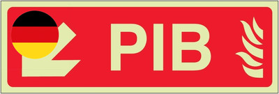 V Safety PIB Hinweisschild mit Pfeil nach unten/links, 300 x 100 mm, leuchtet im