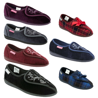 Orthopädische Damenschuhe mit Touch-Verschluss Memory Foam bequeme Lounge-Hausschuhe