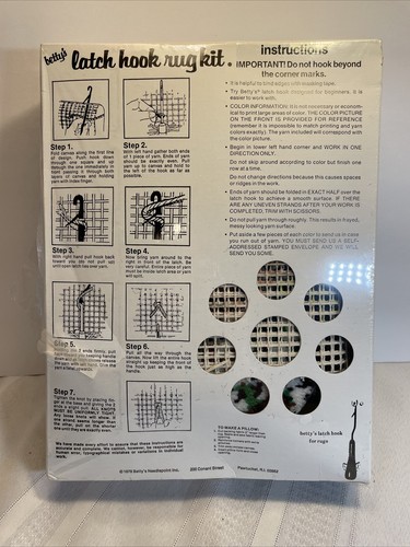 Betty’s Rug Squares Latch Hook Kit 1978 Panda Bear #707 Neu - Bild 2 von 7