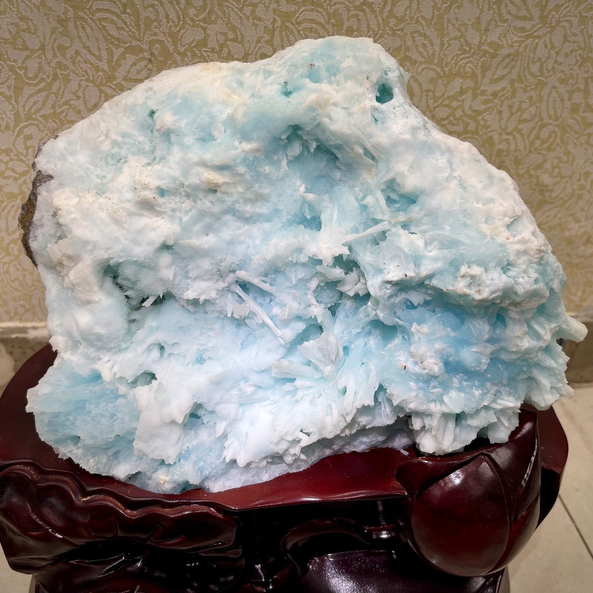30.38LB TOP Natural blue-veins stone Quartz Crystal Mineral