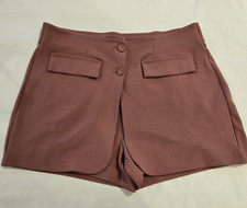 NWT Fashion Nova Mauve Casual Dress Shorts Adorned w/ Buttons & Mock Pockets 2X