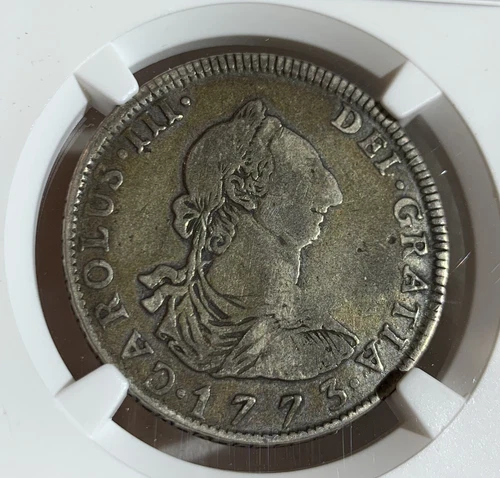 1773 PTS JR BOLIVIA SILVER COIN 4 REALES NGC F12