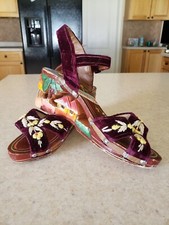 Vintage 1940's Wooden Shoes WWII era Philippines Hand Carved Hand Painted Clean 