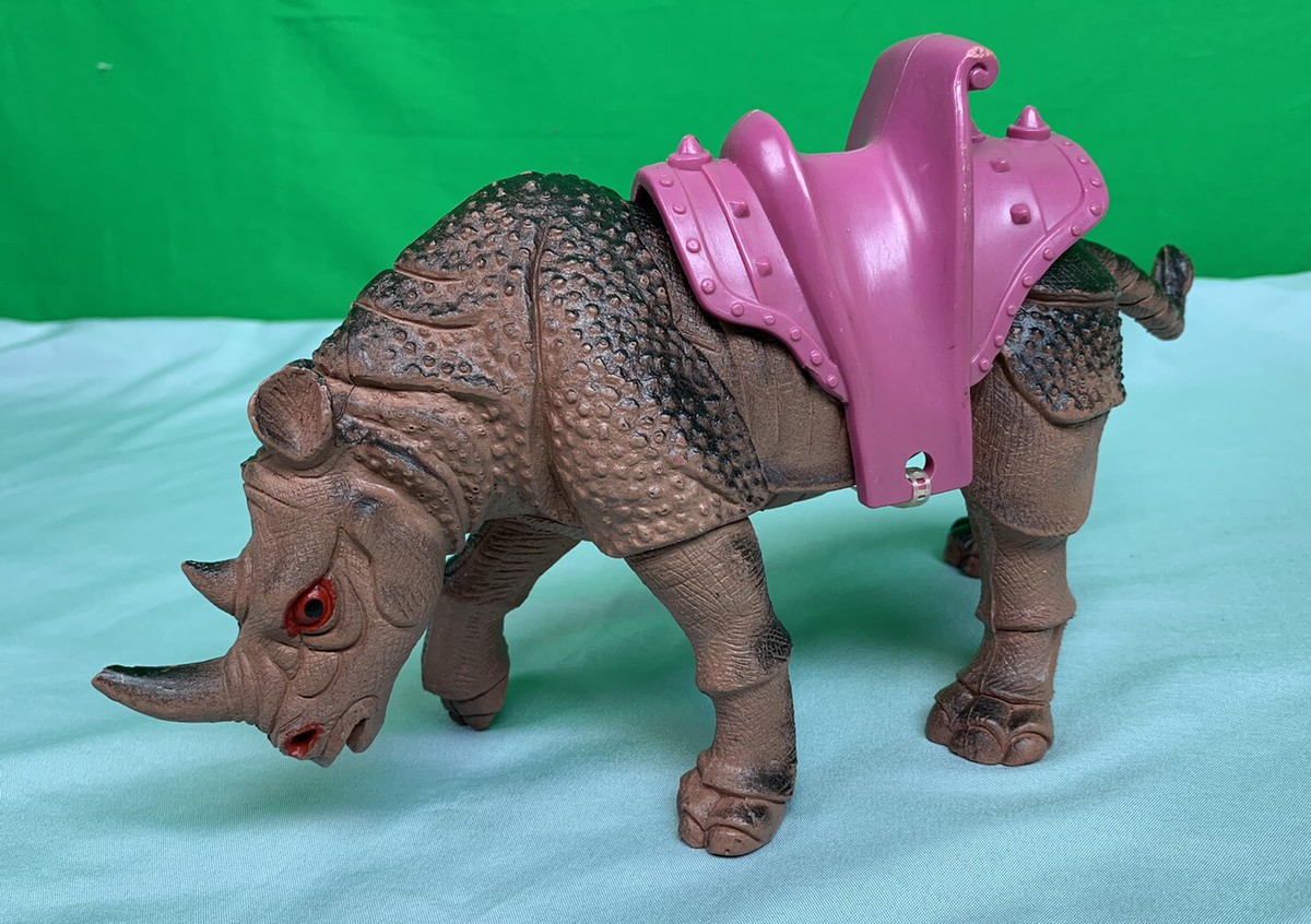 VTG 1984 Imperial Rhinoceros w/ Pink Sadle He Man Scale | eBay