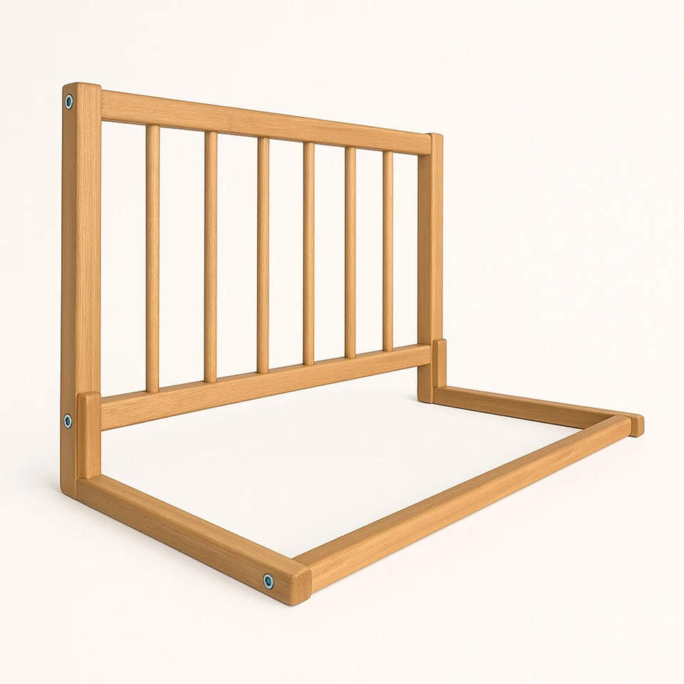 Trilho de cama de madeira de faia 75x50 cm | Natural, desmontável, protetor de cama seguro - Imagem 4 de 4