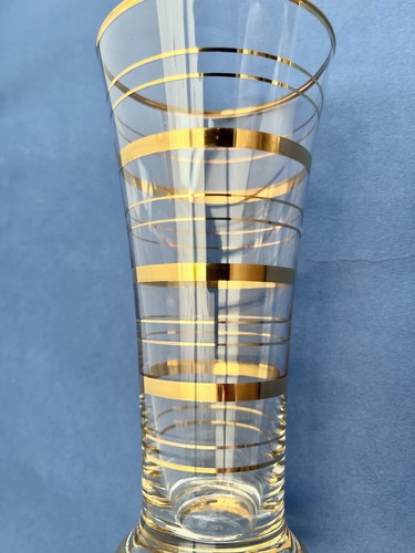 VINTAGE GOLD BANDED PILSNER LAGER GLASS - GREAT CONDITION - Picture 5 of 6