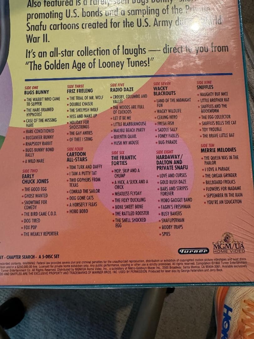Looney Tunes【ザ ゴールデン エイジ オブ ルーニーテューンズ】LD The Golden Age of Looney Tunes - V. 4 (Laserdisc, 1993) for