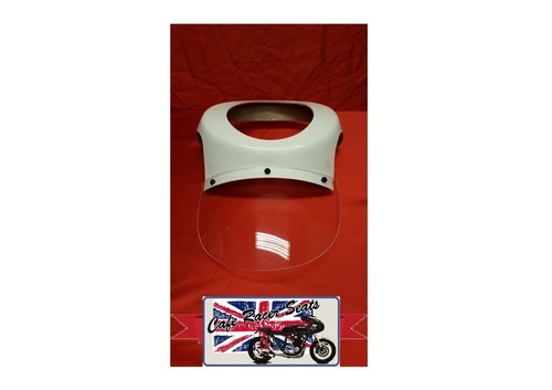 CAFE RACER MANX FAIRING IN WHITE WITH CLEAR SCREEN - Picture 3 of 3