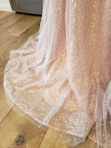 MORILEE NWT by Madeline Gardner 21642 Prom Dress "Rose Gold" Color Size 16 - Picture 8 of 13