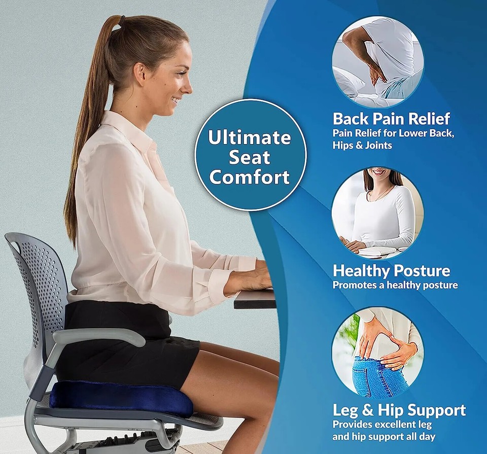 Gel Cushion Nonslip Gel and Memory Foam Coccyx Cushion Office Chair