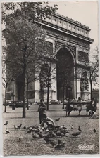 Paris arc de triomphe city trip Postcard Chantal  RPPC  1964