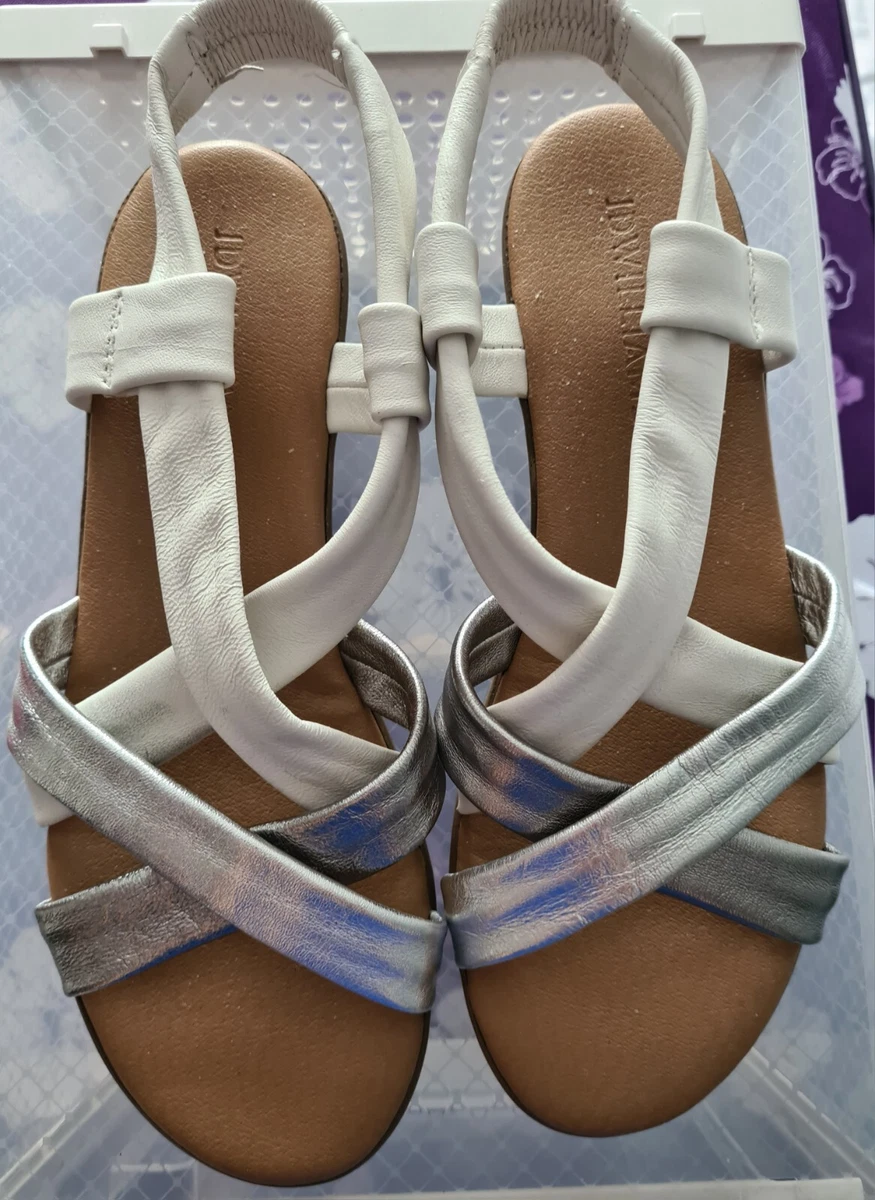 Silver cream Sandals By J D Williams Size 4