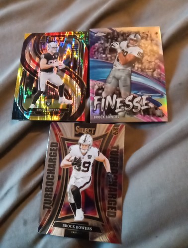 Brock Bowers Red, Yellow Shock Prizm 2024 Select #118 Premier ,Finesse,Turbo (3