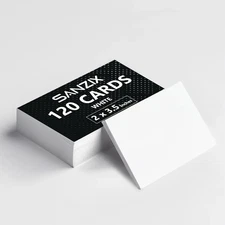 120 Pack Printable Blank Business Cards 2" x 3.5" (White) Heavyweight Cardstock 