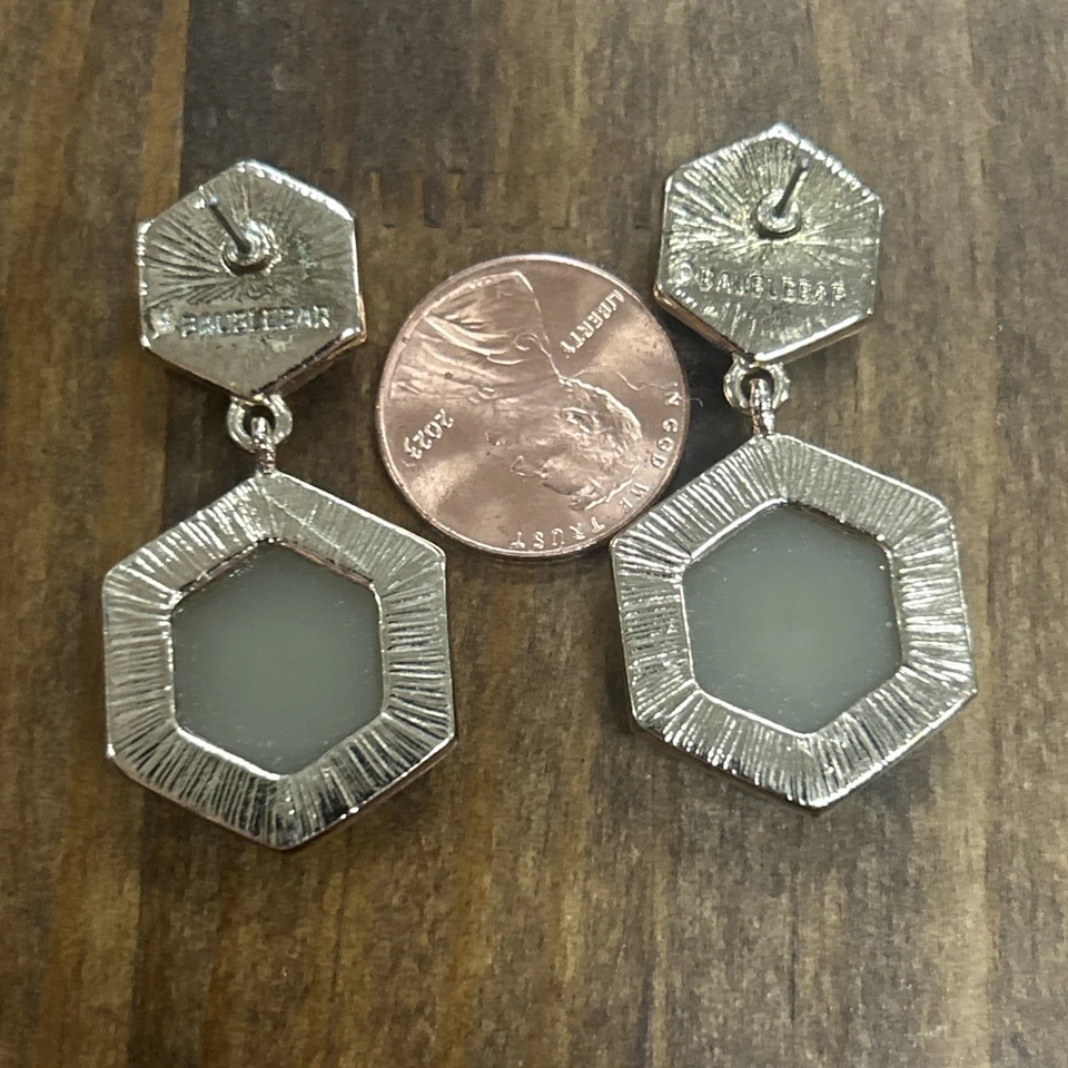 Baublebar Druzy Drop Yellow And Black  Earrings Hexagon Crystals Rhinestone - Image 3 of 3