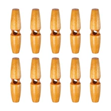 10pcs Wooden Toggle Buttons 60mm Single Hole Olive Sewing Button, Medium Brown