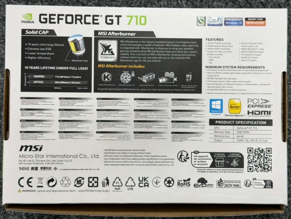 MSI NVIDIA GeForce GT 710 2GB DDR3 Video GT 710 2GD3 LP Graphics Card - Image 2 of 4