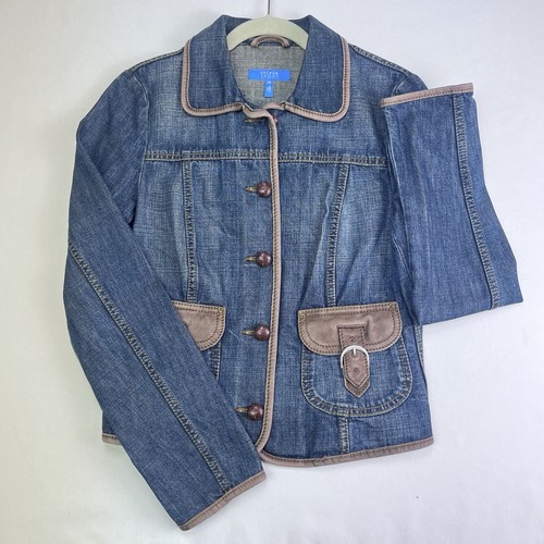 Escada Sport Women’s Size 36 / XS Casual Stretch Brown / Blue Jean Denim Jacket - Bild 1 von 7