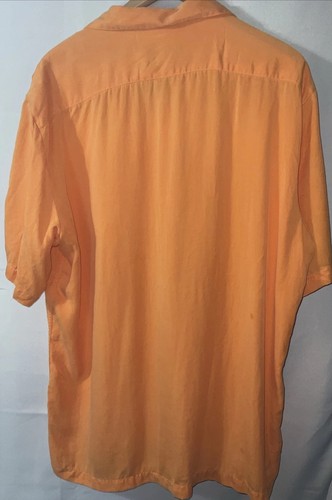 Bugatchi Uomo Mens Sz XL Casual Shirt Classic Fit 100% Tencel Orange - Picture 2 of 10