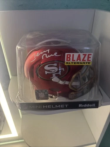 Jerry Rice Autograph Blaze Alternate Mini Helmet 49er Hall of Fame Beckett COA