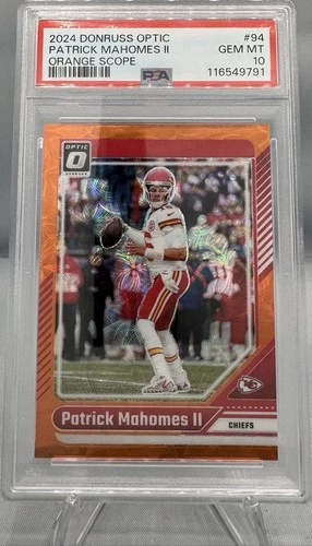 2024 Panini Donruss Optic #94 Patrick Mahomes II Orange Scope PSA 10