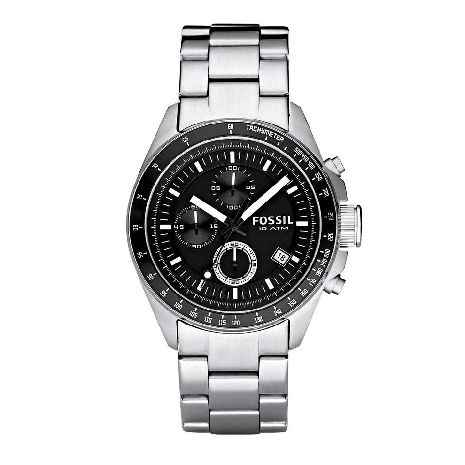 FOSSIL DECKER CH-2600 Herren-Chronograph Silber 10ATM UVP*209,00 € Neu OVP! - Bild 2 von 4