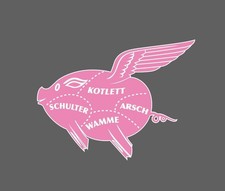 PORSCHE FLYING PIG STICKER FOR INSIDE OF GLASS 