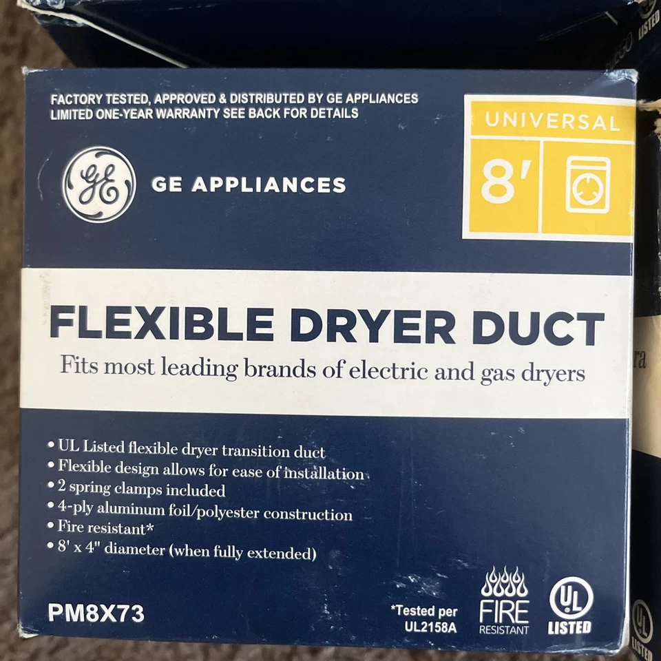 6x Genuino PM8X73 GE Appliance 4" X 8' Flex Foil Duct Foto 2 de 2