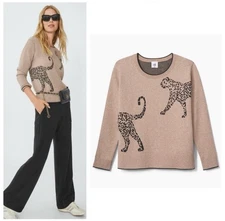 Cabi New NWT Cheetah  Pullover #4658 beige with brown  Size XS - XXL Was $129