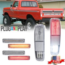 Luz trasera LED transparente 6 piezas y lámpara de señalización lateral para camioneta Ford F150 F250 E150 73-79