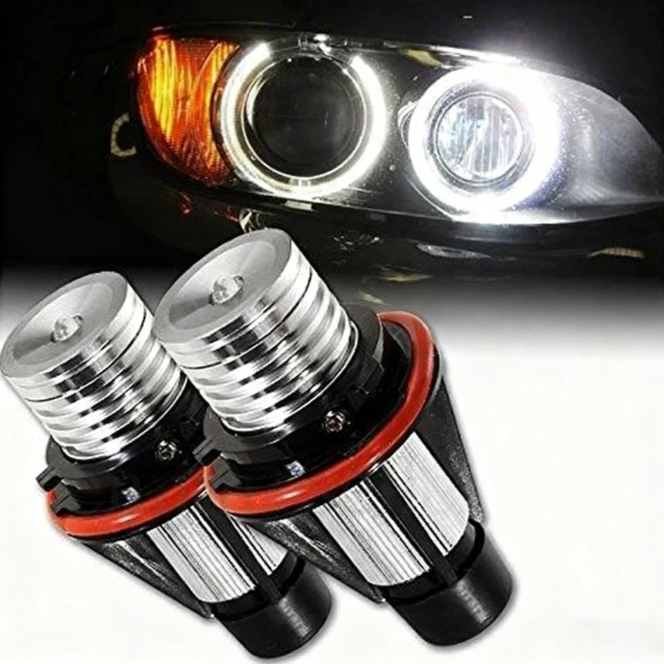 2X Angel Eyes Halo LED Lights Bulb For BMW E39 E87 E64 E63 E65 E66 E53 X5 E83 Foto 2 de 4